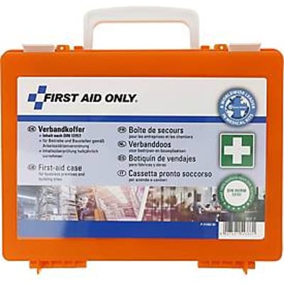 First Aid Only mobiele EHBO-koffer volgens DIN 13157, B 267 x D 94 x H 209 mm, oranje, met handgreep