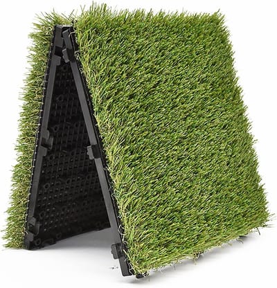 Kunstgras Tegels - Nep Gras Mat - Tuin Decoratie - In elkaar grijpend Systeem - 30x30 cm - Groen