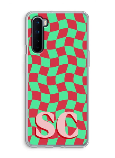 Gepersonaliseerd - Case Company® - Hoesje geschikt voor OnePlus Nord hoesje - Grid Monogram - Soft Cover Telefoonhoesje - Bescherming aan alle Kanten en Schermrand