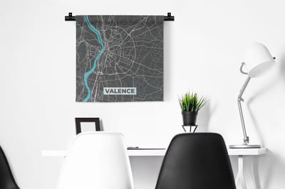 Wandkleed - Wanddoek - Stadskaart - Plattegrond - Valence - Frankrijk - Kaart - 60x60 cm - Wandtapijt