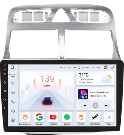 Autoradio met bluetooth - Carplay - Geschikt voor Apple en Android - Stereo - Navigatie - Navigatiesysteem auto - Voor Peugeot 307 / 307CC / 307SW (2002-2013)