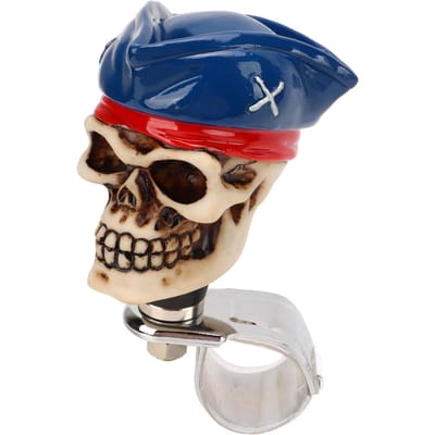 Stuurknop in Vorm van een Schedel 3cm Diameter Hars Draaiknop Booster voor Auto's Vrachtwagens Tractoren blue