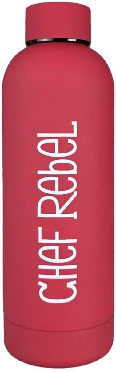 Chef Rebel® – Thermosfles – Drinkfles – Waterfles – Rood – 500 ml – Gripcoating – Warme & koude dranken – Lekvrij – Koffiebeker – Theebeker