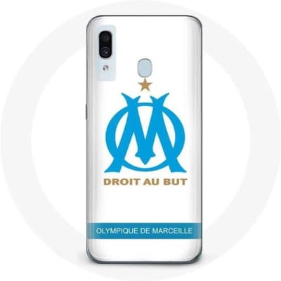 Coque - Olympique de Marseille - Samsung Galaxy A30 - Logo - Souple - Protection Smartphone blanc