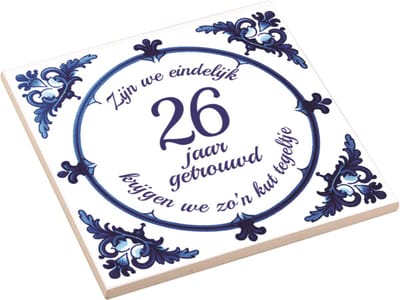 Huwelijk Cadeau | Zijn We Eindelijk 26 Jaar Getrouwd, Krijgen We Zo'n Kut Tegeltje | Kuttegel | Huwelijkscadeau | Huwelijksverjaardag | Spreuktegel