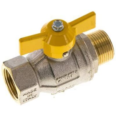Buiten x Binnendraad R/Rp 3/4 inch Gas 2-Weg Vlinderhandgreep Messing Kogelkraan - BL2BN-M-GA-MF-NK-034