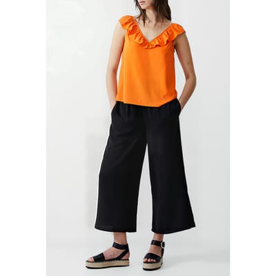 French Connection Frill S/less Crepe Light Top Mandarin Size: 8 | Tanks &amp; Camis Outlet | Dames | Oranje