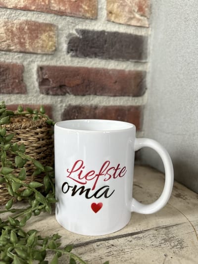 Creaties van Hier - Mok - Liefste Oma - School - Keramiek - 325 ml
