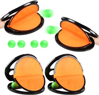 Gooi en Vang Bal - Bal Spel Werpspel - Buiten Spelen - Interactief Tweezijdig Systeem - 2 Rackets 4 Ballen