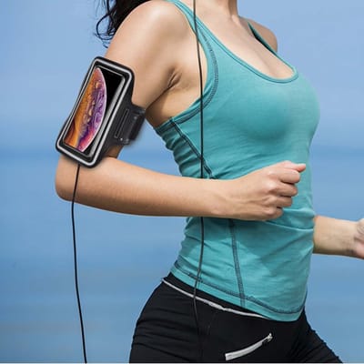 Sport armband Geschikt voor Apple iPhone 13 Pro / 12 Pro / 11 Pro met verstelbare elastische band en sleutelhouder voor hardlopen Hoes - Wandelen Sportband - zwart
