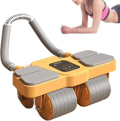 Buikspiertrainer Wiel - Core Trainer - Krachtige Core Training - Automatische Terugslagfunctie - 39 x 24 x 14 cm - Oranje