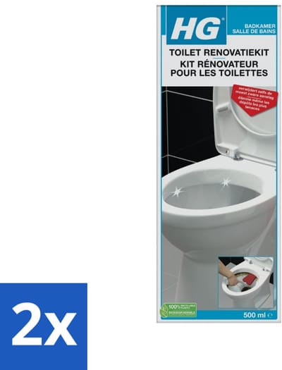 HG - Badkamer - Toilet Renovatiekit - Verwijdert De Meest Zware Uitslag - 500 ml - Voordeelverpakking - 2 stuks