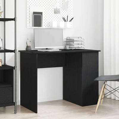 vidaXL - Bureau - Zwart - Eiken - 100x55x75 - cm - Bewerkt - Hout