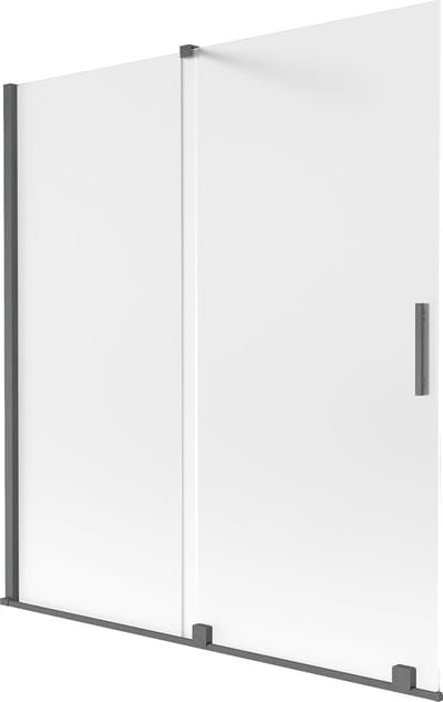 Mexen Velar badscherm 2-delige schuifdeur 150 x 150 cm, ijs, geborsteld gun gray - 896-150-000-31-66