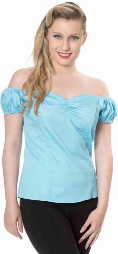 Dancing Days - WINNIE Off shoulder top - S - Blauw