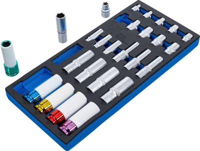 BGS Dopsleuteldoppen, zeskant, diep 11– 22 mm E-profiel E10 - E22, 26 delig