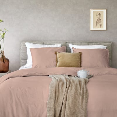 Dreamers Den gewassen Katoensatijn 300 TC Pastel Brique - 140x200/220cm (260cm lengte)