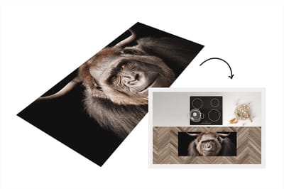 Keukenloper - Loper keuken - Aap - Schotse hooglander - Gorilla - 120x50 cm - Keukenloper vinyl