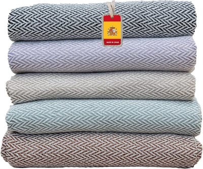 Katoenen Deken voor Bank of Bed - Multifunctionele Sprei Vier Seizoenen - Beige (180 x 260 cm)