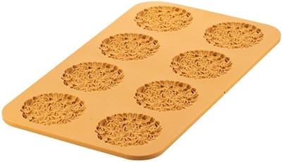 Siliconen Bakvorm - Chocoladevorm Dessertvorm - Taarten Versieren - 8 Holtes Bladjes - 470 x 270 mm - Neutral