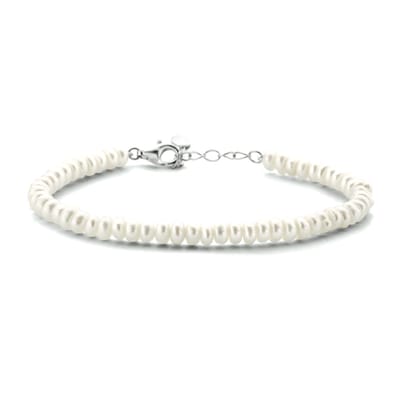 Glams armband parel 4,0 mm 16 + 3 cm - 4 - Zilver