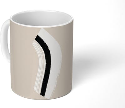 Mok - Koffiemok - Lijn - Pastel - Design - Mokken - 350 ML - Beker - Koffiemokken - Theemok