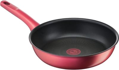 Koekenpan - Koekenpan - Gelijkmatig Koken - Titanium Antiaanbaklaag - 28 cm - Rood
