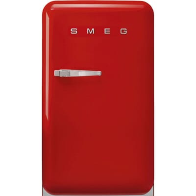 SMEG Koelkast Retro Vrijstaande ijskast Koelkast, Jaren 50, Enkeldeurs, Vrijstaand , Positie scharnier: Rechts, Rood