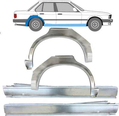 Volledige dorpel + reparatiepaneel achter spatbord voor BMW 3 E30 1982-1987