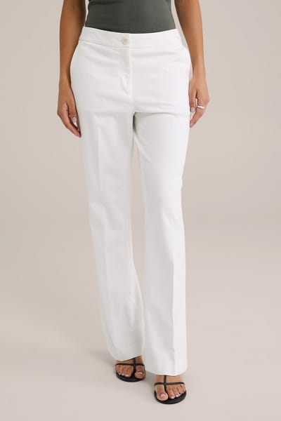 WE Fashion Dames Slim fit flared pantalon met stretch