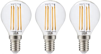 Kobi LED Filamentlamp E14 4W - 470lm - 3000K - 360° - 230V - Kaarsvorm - Voor Kroonluchter, Slaapkamer of Wandlamp - 3 stuks