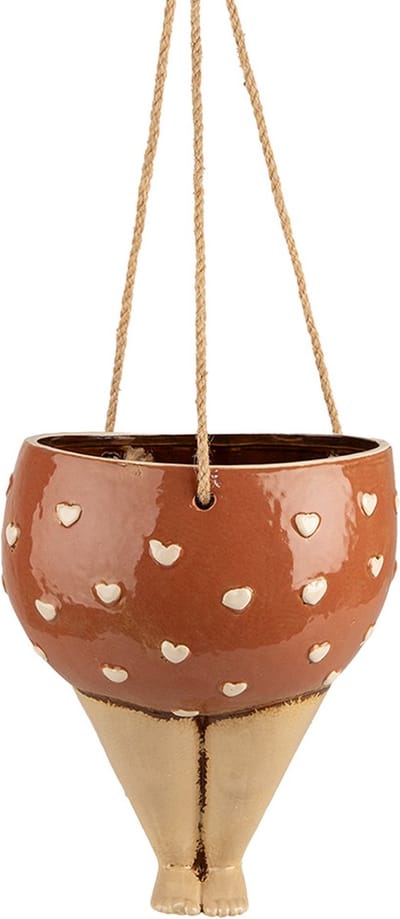 Keramiek Bloempot voor Binnen – Roze Vrouw – Rustieke Pot – Ø 15 cm – Vrouwmotief