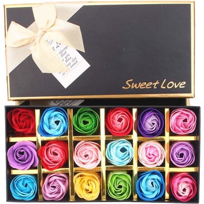 18 Stuks Zeeproos Romantisch Geparfumeerde Badzeep Bloemen Huisdecoratie Nepbloem Bruiloft Roze Bloemblad Valentijnsdag Kerst Cadeaudoos