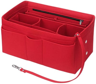 Famanu – Tasorganisator voor Dames Handtassen - Vilt Tasorganizer Bag in Bag Handtasordner Organizer - XL - Rood