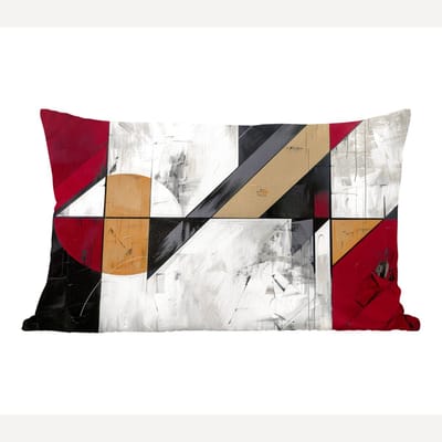 Sierkussens - Kussentjes Woonkamer - 60x40 cm - Modern - Abstract - Geometrisch - Rood - Industrieel