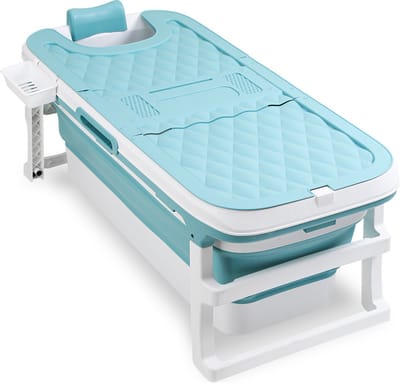 XL 132cm - Badkuip volwassenen | Opvouwbaar bad | Bad voor in de douche | IJsbad - Incl. Massagerollers en Nekkussen