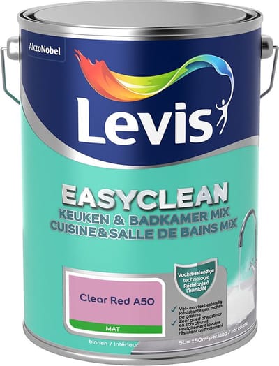 Levis - Easyclean Keuken & Badkamer Mix - Clear Red A50 - Mengverf - 5 L