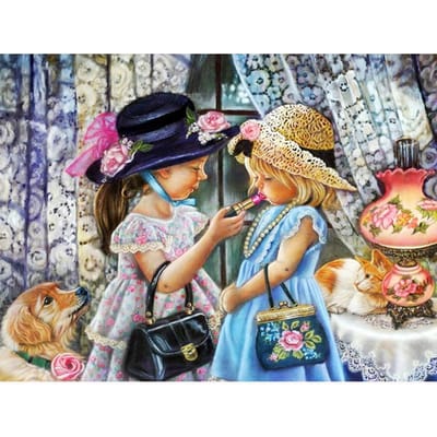 Diamant broderie point de croix filles strass Portrait diamant peinture plein diamant mosaïque motif autocollant mural décor à la maison 20X30CM black