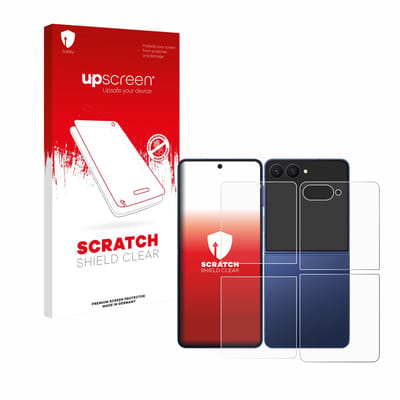 upscreen - Screenprotector voor Samsung Galaxy Z Flip 7 (Voor+Achter) - Folie Beschermfolie transparant