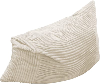 Grote witte zitzak - 3-in-1 zitzak bed - Ribfluweel zitzak stoel - Voor woonkamer en slaapkamer - 180x125 cm