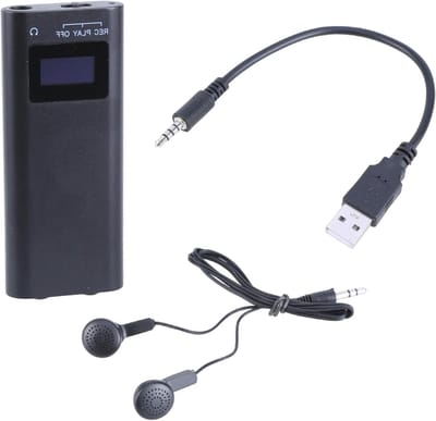 Digitale Dictafoon - Opnameapparaat MP3 Speler - Gesprekken Opnemen - Ruisonderdrukking - 64GB - Zwart