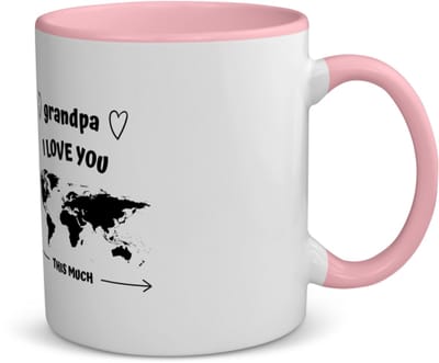 Akyol - grandpa i love you this much koffiemok - theemok - roze - Opa - geweldige opa - liefste opa - verjaardag - cadeau - kado - bedankje - geschenk - 350 ML inhoud