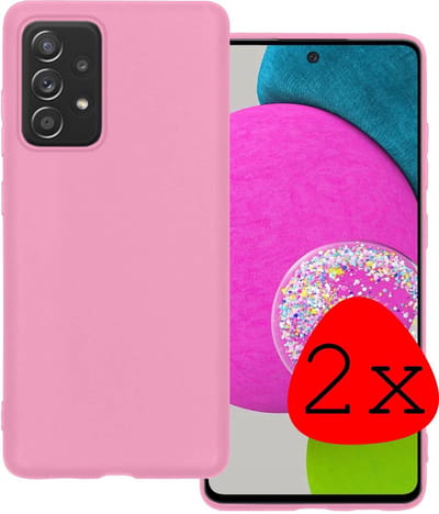 Hoesje 2 Stuks - Geschikt voor Samsung Galaxy A52s 5G - Sterk & Shockproof - Case Siliconen - Back Cover - Telefoon Hoes - Roze