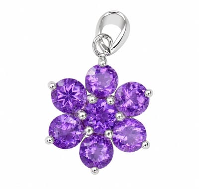 Luxe Amethist Hanger 925 Sterling Zilver Rhodium Plated – Paarse Edelsteen Kettinghanger Dames – Exclusief Sieraad Cadeau voor Vrouw