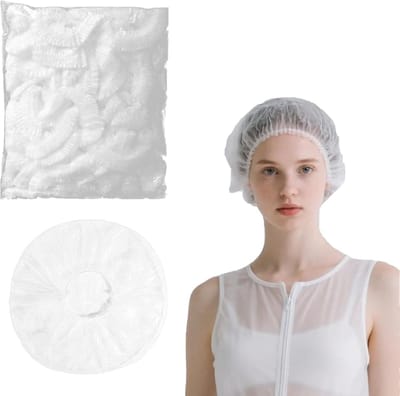100 stuks wegwerp douchekapjes, waterdichte dikke douchemuts, 42 cm plastic elastische haarbadmuts voor vrouwen en mannen haarbehandeling, salon, spa, reizen, thuisgebruik, hotel, douche