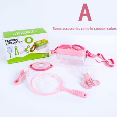 Kinder Insecten Observatie Doos Vangst Verzamelaar Multifunctionele Vergrootglas Avontuur Kleuterschool Buiten Speelgoed pink