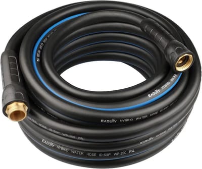 Hybride tuinslang - Flexibele waterslang - Tuin water geven - Massief messing fittingen - 15 meter - Grijs blauw