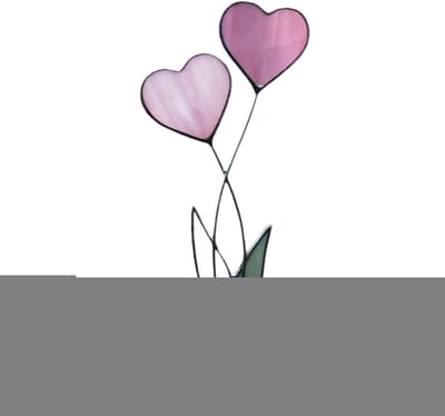 Hartvormige Tuinsteker - Bloemenbord Metaal - Tuin Decoratie - Metalen Smeedijzer - 21.7 cm - Roze