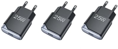 3 stuks OneOne 25W snellader met USB C poort. PD PPS Quick Charge lader. Platte GAN oplader adapter past op Apple iPhone 15, iPhone 15 Plus, 15 Pro, 15 Pro Max, iPhone 16, 16 Plus, 16 Pro, iPhone 17, 17 Air, 17 Pro, 17 Ultra