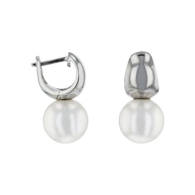 Luna-Pearls zilveren oorbellen rhod. Zoetwaterparel 10-11mm 315.0397